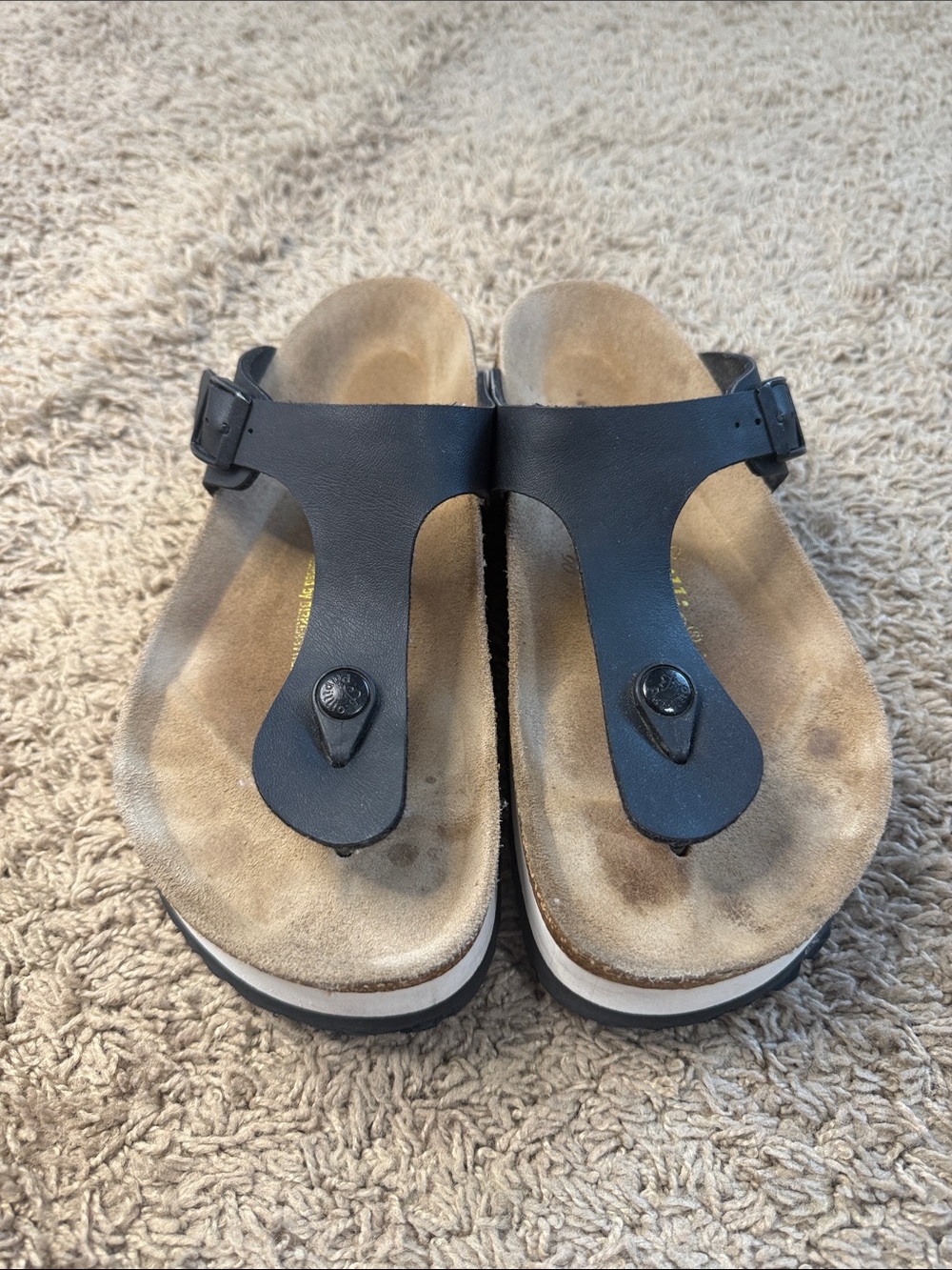 Birkenstock Papillio Black Women Gizeh Flex Platform Sandals Size 38